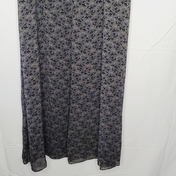 Talbots Dark Floral Maxi Dress Size 14 Lined Short Sleeve Vintage Retro Modest - Picture 6 of 13